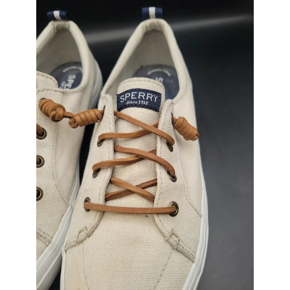 Sperry Top Sider Crest Vibe Womens Oat Beige Tan Boat Slip On Shoes Size 8.5